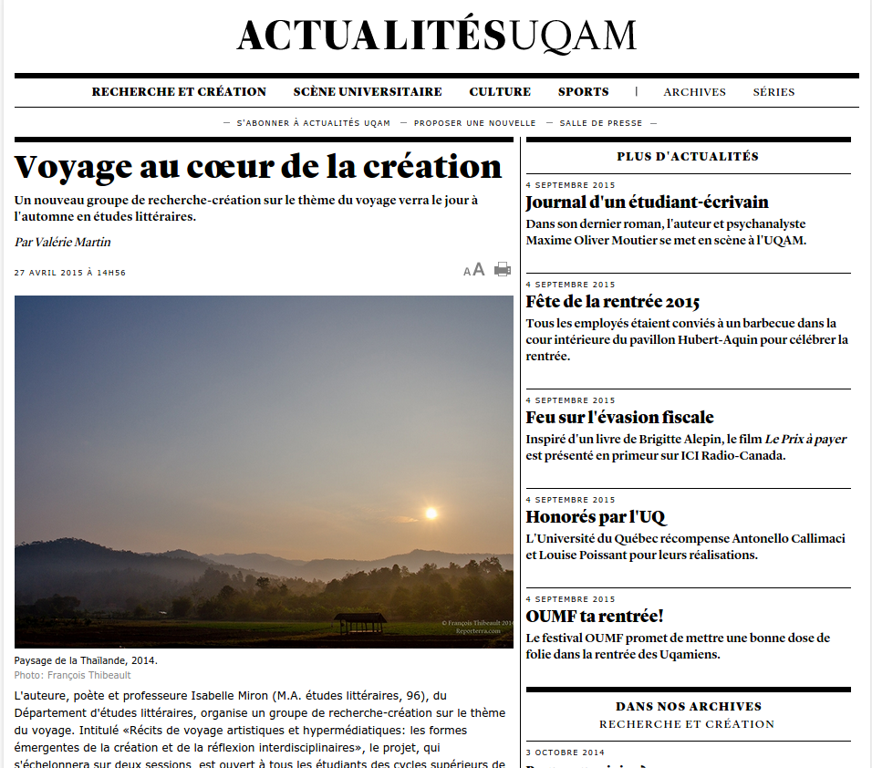 Actualités UQAM avril 2015